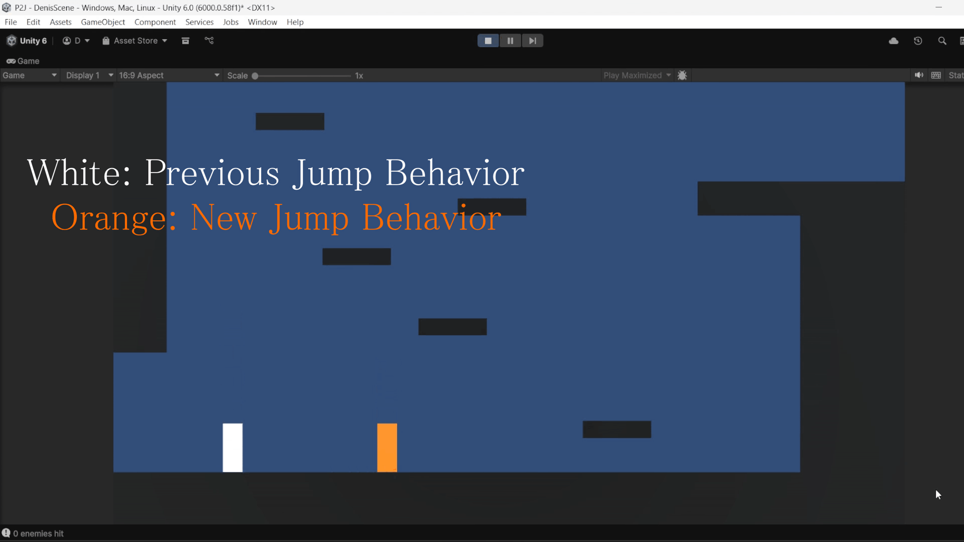 Gif of the two different player jumps